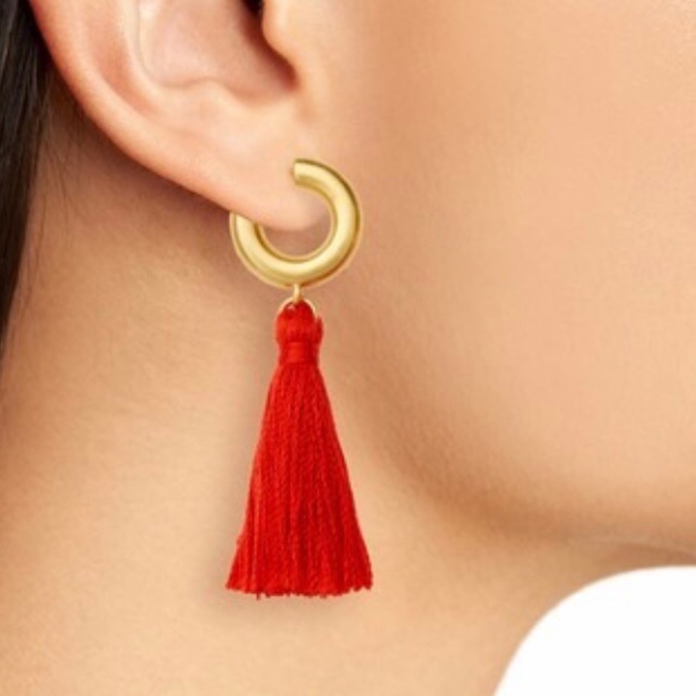 Madewell-Stevie Tassel Earrings in coastal orange